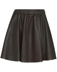 Brunello Cucinelli - Leather Mini Skirt - Lyst