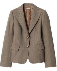 Burberry - Mouliné Wool Tailored Jacket - Lyst