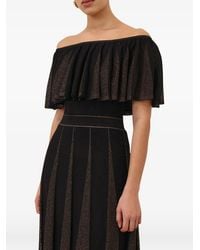 Zimmermann - Valiant Ruffled Metallic-Knit Top - Lyst
