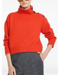 Yves Salomon - Button-Detail High-Neck Sweater - Lyst