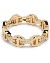 Hoorsenbuhs - 18kt Yellow Gold Diamond Chain-link Ring - Lyst