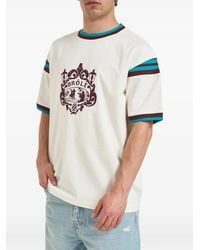 Drole de Monsieur - Dancers Graphic-Print Striped-Trim T-Shirt - Lyst