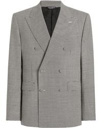 Dolce & Gabbana - Blazer Croisé À Motif Pied-De-Poule - Lyst