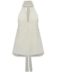 Gestuz - Dorah Polka-Dot Halterneck Blouse - Lyst