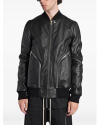 Rick Owens - Chaqueta Bómber De Cuero Heizer Con Bolsillo Con Cremallera - Lyst