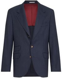 Brunello Cucinelli - Virgin Wool Flannel Deconstructed Cavallo Blazer - Lyst