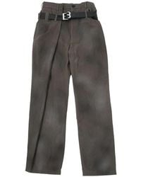 BONBOM - Belt-Press-Made Tuck Trousers - Lyst