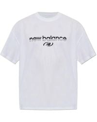 New Balance - Trackside Logo-Print T-Shirt - Lyst