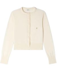 Sandro - Padded-Round-Neck Cardigan - Lyst