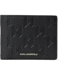KARL LAGERFELD - Small K/Loom Bi-Fold Leather Wallet - Lyst