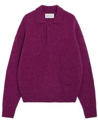 Ami Paris - Brushed-Knit Polo Sweater - Lyst