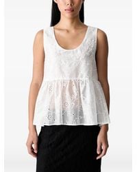 ViCOLO - Broderie-Anglaise Peplum Top - Lyst
