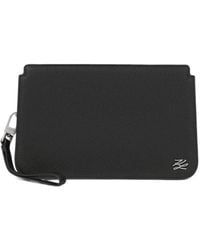 KARL LAGERFELD - K/Autograph Leather Pouch - Lyst