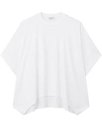 Enfold - Asymmetric-Hem Short-Sleeve T-Shirt - Lyst