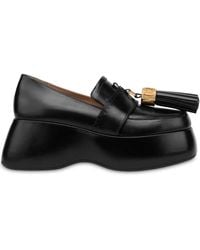 Moschino - Tassel-Charm Leather Loafers - Lyst