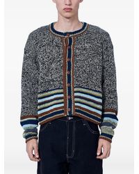 STORY mfg. - Root Stripe-Accent Button-Front Cardigan - Lyst
