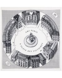Ami Paris - Seidenschal mit Landkarten-Print - Lyst