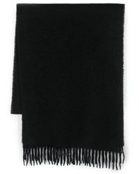 Saint Laurent - Knitted Fringed Scarf - Lyst