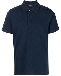 Fendi - Monogram-jacquard Cotton Polo Shirt - Lyst