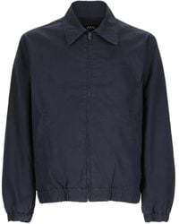 A.P.C. - Bomber Con Logo E Zip - Lyst