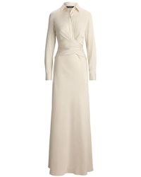 Ralph Lauren - Pleated Crisscross-Waist Maxi Gown - Lyst