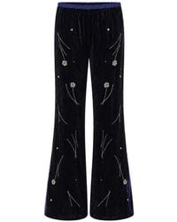 forte_forte - Fleurs D'Orient Floral-Embroidered Trousers - Lyst