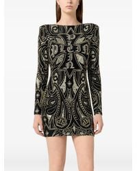 Philipp Plein - Open Back Mini Dress Paisley - Lyst