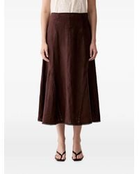 INTROPIA - Raina Crochet-Trim Flared Midi Skirt - Lyst