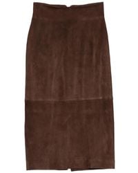 Tagliatore - Myrtie Suede Midi Skirt - Lyst