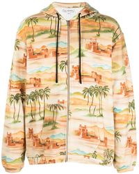 Les Benjamins - Graphic-Print Zip-Up Hoodie - Lyst