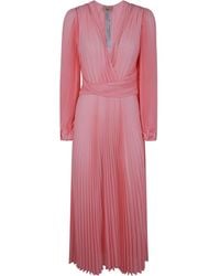 Twinset - Pleated Georgette Midi Dress - Lyst