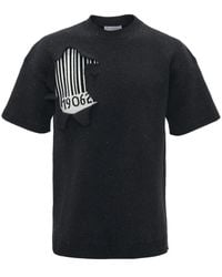 JW Anderson - Barcode-Print Short-Sleeved Sweatshirt - Lyst