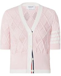 Thom Browne - Argyle-Knit Short-Sleeves Cardigan - Lyst
