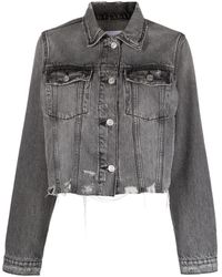 FRAME - Vintage Distressed Denim Jacket - Lyst