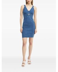 Guess - V-Neck Denim Dress - Lyst