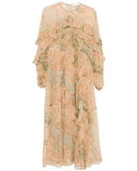 Zimmermann - Luna Flutter Ruffled Paisley Dress - Lyst