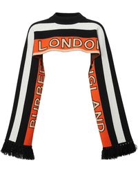 Burberry Kurzes Jacquard-Cape - Schwarz