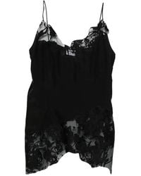 McQueen - Lace-Trimmed Silk Blouse - Lyst