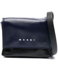 Marni - Logo-print Leather Crossbody Bag - Lyst