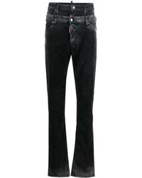 DSquared² - Layered Mid-Rise Straight-Leg Jeans - Lyst