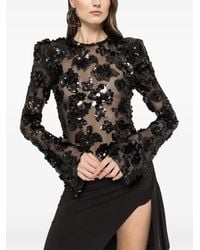 Nissa - Sequinned Tulle Maxi Dress - Lyst