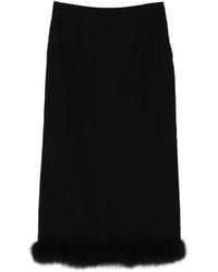 Moschino - Feather-Trim Maxi Skirt - Lyst