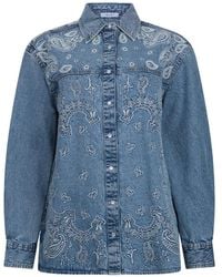 Liu Jo - Denim Shirt With Embroidery - Lyst