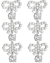 Self-Portrait - Crystal-Embellished Bow Earrings - Lyst