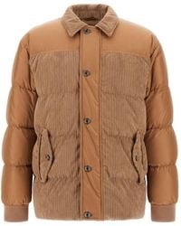 Herno - Corduroy-Panelled Padded Jacket - Lyst