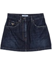 Prada - Denim Miniskirt - Lyst