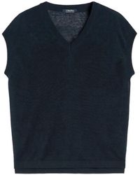 Max Mara - Ghianda V-Neck Knitted T-Shirt - Lyst