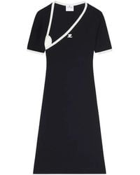 Courreges - Cotton Asymmetric Mini Dress - Lyst
