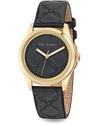 Ted Baker - Monogram Quilted 34Mm Watch - Lyst