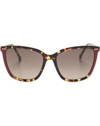 Carolina Herrera - Occhiali Da Sole Squadrati Con Effetto Tartarugato - Lyst